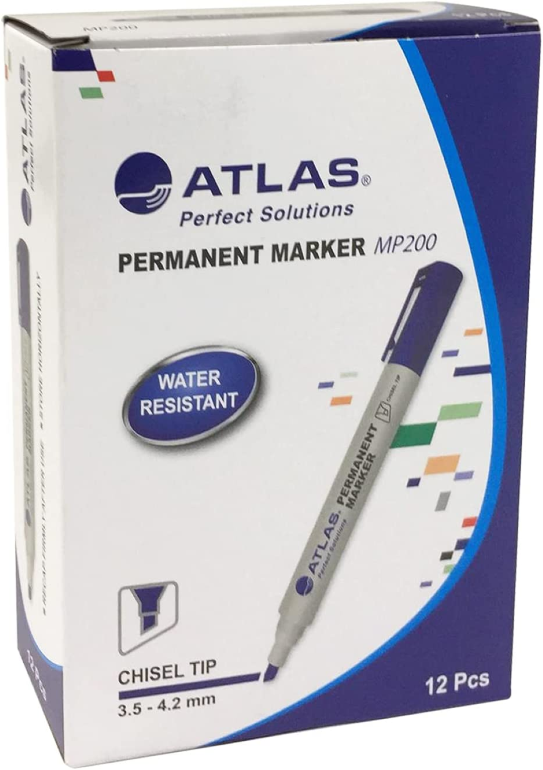 Atlas Permanent Marker Chisel DZ=12EA BE AS-MP200-BE